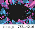 カラフルな三角形の幾何学模様3　黒背景 75314216