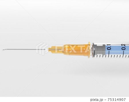 針付き注射器先端部のアップ画像のイラスト素材