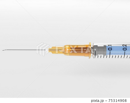 針付き注射器先端部のアップ画像ローデッドタイプのイラスト素材