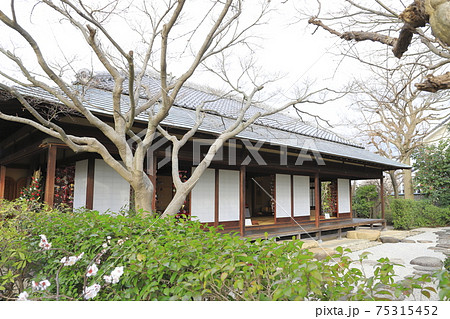 一茶双樹記念館　枯山水の庭園　千葉県流山市　　　　　 75315452