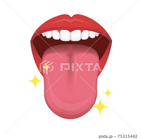健康で清潔な舌 ベクターイラスト 口臭予防 のイラスト素材
