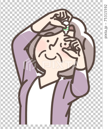 目薬をさすおばあさん 75315592