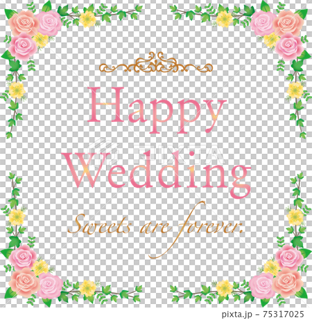 Happy wedding title label 75317025