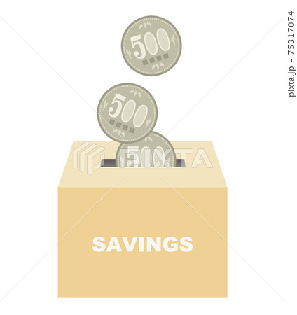日本円の500円貯金箱 75317074