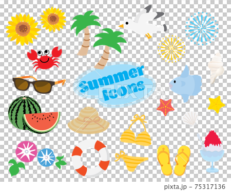 Summer illustration icon set 75317136