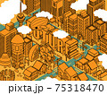 【鳥瞰図】近代的な街並み 75318470