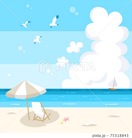 夏のビーチの風景_無人 夏のビーチの風景_無人 75318843