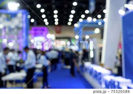 Blur image of Exhibition trade fair event convention hall Blur image of Exhibition trade fair event convention hall 75320389