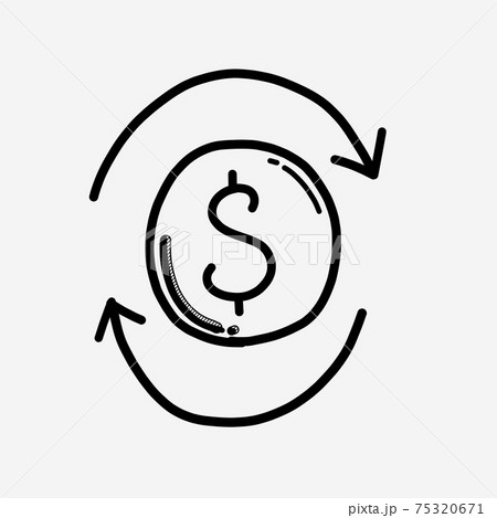 Coin reload vector icon. Drawing sketch illustration hand drawn line eps10 Coin reload vector icon. Drawing sketch illustration hand drawn line eps10 75320671