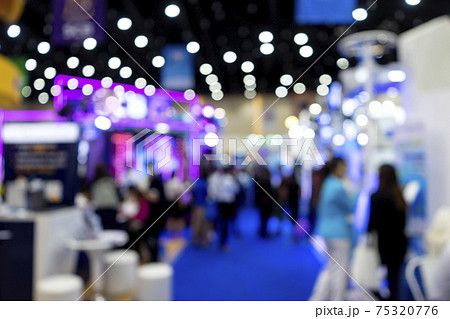 Blur image of Exhibition trade fair event convention hall Blur image of Exhibition trade fair event convention hall 75320776