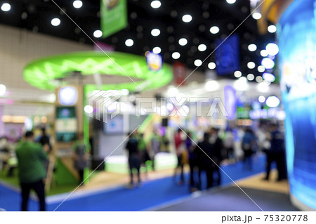 Blur image of Exhibition trade fair event convention hall Blur image of Exhibition trade fair event convention hall 75320778