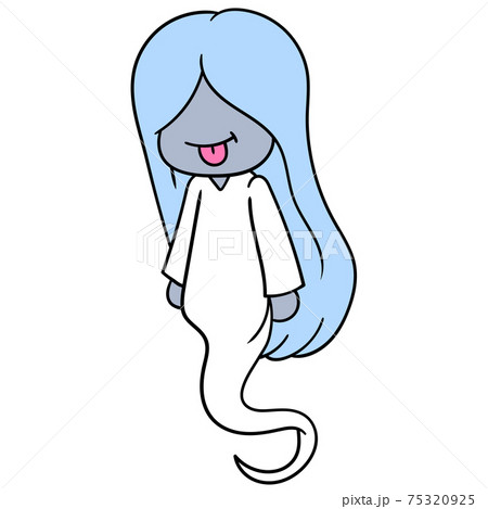 Sadako ghost with long hair, the spirit of life, doodle icon image kawaii 75320925