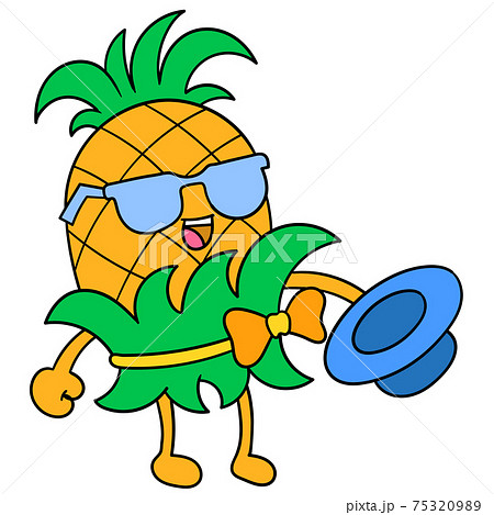 A Cool Style Pineapple Is Performing Doodle のイラスト素材 7539