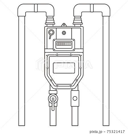 マイコンメーターのイラスト ガスメーターにマイコン制御器を組み込んだ遮断装置付ガスメーター ベクター 75321417