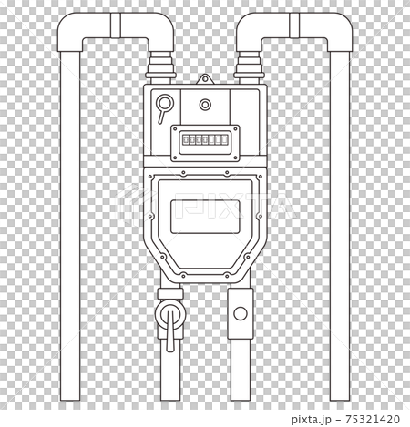 Illustration of a microcomputer meter Gas meter vector with a shutoff device that incorporates a microcomputer controller into a gas meter 75321420
