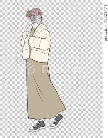 Fashion illustration_winter / woven mask 75321471