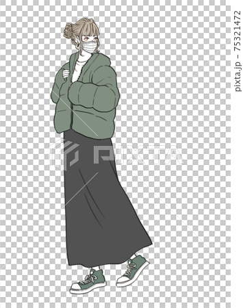 Fashion illustration_winter / woven mask 75321472