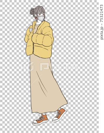 時裝插畫_冬季/編織口罩 75321473