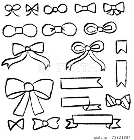 手描き風リボンのパックのイラスト素材 [75321884] - PIXTA