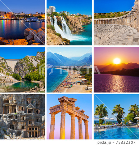 Collage of Antalya Turkey images 75322307
