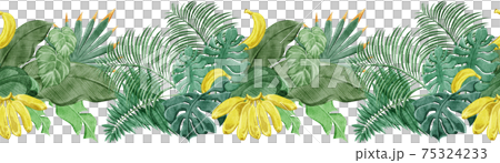 熱帶熱帶植物連續線模式 熱帶熱帶植物連續線模式 75324233