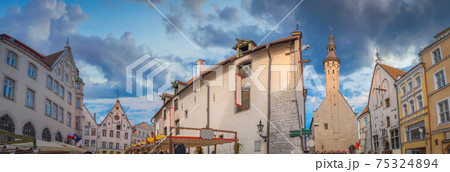 medieval old streets of Tallinn. 75324894