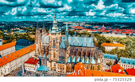Church Saint Vitus, Ventseslaus and Adalbert and area Lesser Town of Prague. Czech Republic. Church Saint Vitus, Ventseslaus and Adalbert and area Lesser Town of Prague. Czech Republic. 75325529