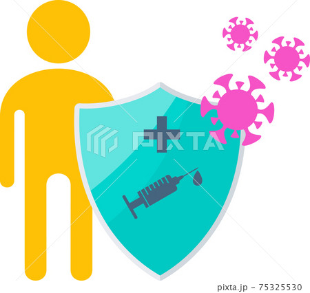 Vaccination process icon. Strengthening and protecting the immune system. 75325530