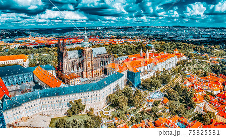 Area Lesser Town of Prague, near the church Saint Vitus, Ventseslaus and Adalbert. Czech Republic. Area Lesser Town of Prague, near the church Saint Vitus, Ventseslaus and Adalbert. Czech Republic. 75325531