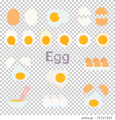 Simple and cute egg illustration set flat design - Stock Illustration ...