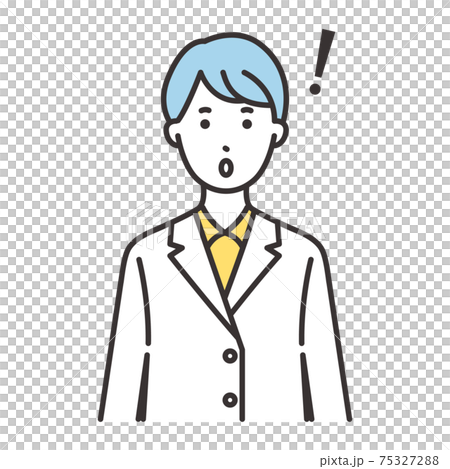 女性 研究員 表情 驚く 女性 研究員 表情 驚く 75327288