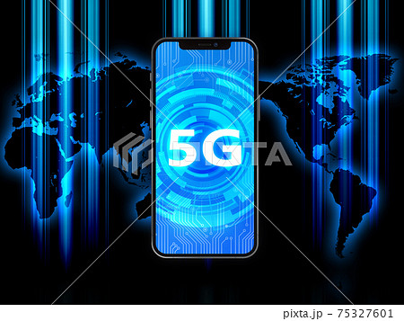 5G通信 光線 背景素材 5G通信 光線 背景素材 75327601