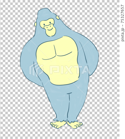 Diagonal standing gorilla Diagonal standing gorilla 75327657