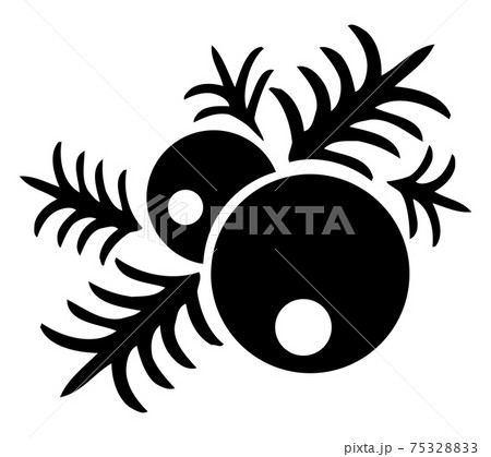 Vector element silhouette single Christmas balls Xmas tree 75328833