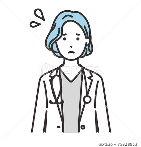 女性 医者 表情 焦る 女性 医者 表情 焦る 75328953