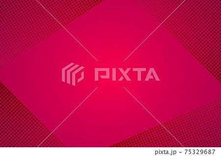 Pop art colorful comics book magazine cover. Polka dots pink background. Cartoon funny retro pattern mock up. Vector halftone illustration.90-s style.Template design for poster, card, flyer. 75329687