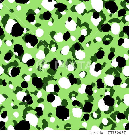 Abstract modern leopard seamless pattern. Animals trendy background. Green and black decorative vector stock illustration for print, card, postcard, fabric, textile. Modern ornament of stylized skin Abstract modern leopard seamless pattern. Animals trendy background. Green and black decorative vector stock illustration for print, card, postcard, fabric, textile. Modern ornament of stylized skin 75330087