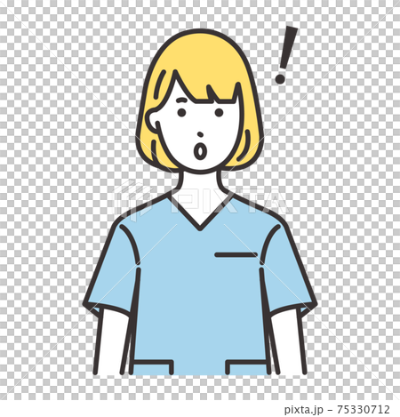 Female nurse facial expression surprised Female nurse facial expression surprised 75330712