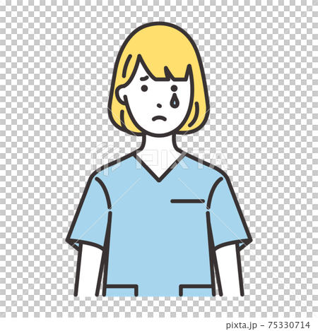 Female nurse facial expression crying Female nurse facial expression crying 75330714