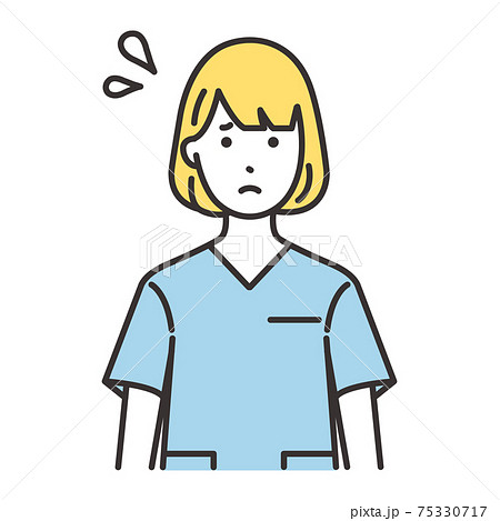 女性 看護師 表情 焦る 女性 看護師 表情 焦る 75330717