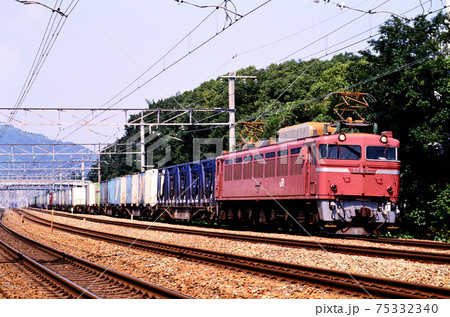 1997年 東海道本線を行くEF81121コンテナ貨物列車 1997年 東海道本線を行くEF81121コンテナ貨物列車 75332340