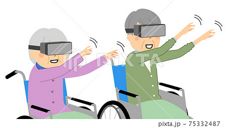 VRを楽しむ高齢者 75332487