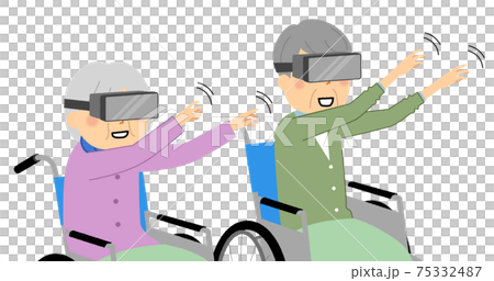 VRを楽しむ高齢者 75332487