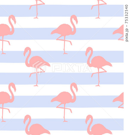 Vector seamless pattern of flamingo silhouette 75332540