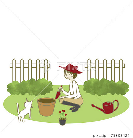 ガーデニングのイラストのイラスト素材