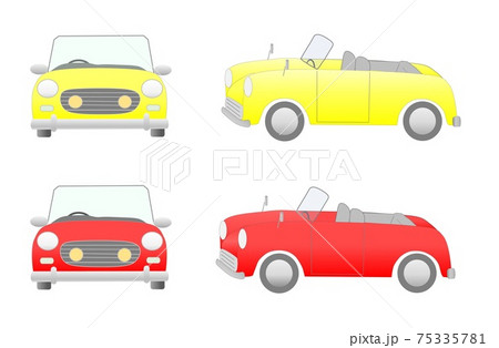 オープンカー黄色と赤色 75335781