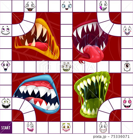 Children board game, puzzle with Halloween monster 75336071