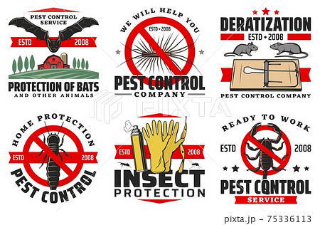 Pest control service isolated vector icons set 75336113