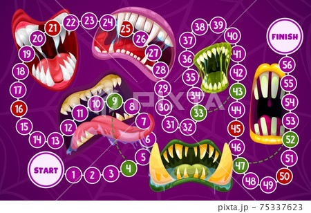 Halloween monsters board game, children activity Halloween monsters board game, children activity 75337623