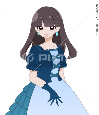 ドレス 女の子 茶髪 笑顔のイラスト素材 7533